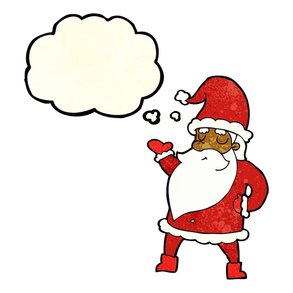 Dibujos animados Santa Claus con burbuja de pensamiento — Vector de stock