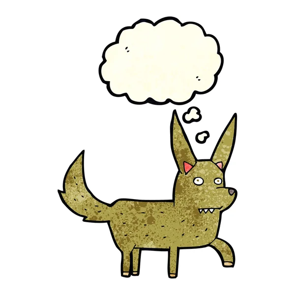 Cartoon wilder Hund mit Gedankenblase — Stockvektor