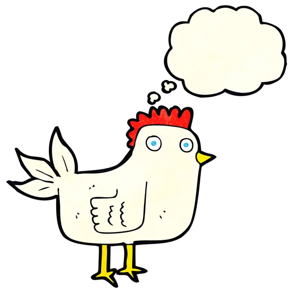 Cartoon hen met gedachte zeepbel — Stockvector