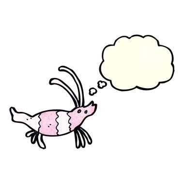 çizgi film karides ile düşünce balonu