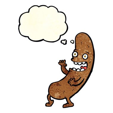 Düşünce baloncuklu çizgi film sosisi