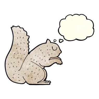 Düşünce baloncuklu bir sincap.