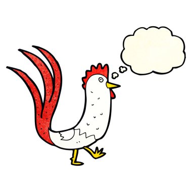 Düşünce baloncuklu horoz çizgi filmi