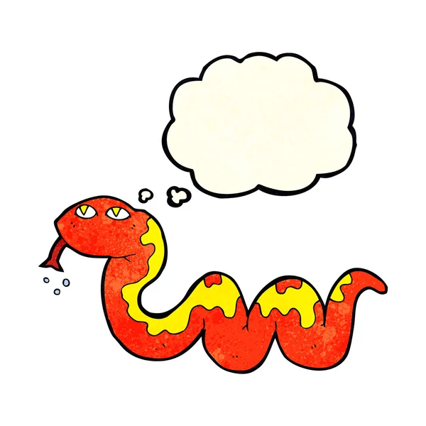 Serpent de dessin animé avec bulle de pensée — Image vectorielle