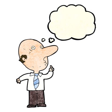 kel adam düşünce balonu ile soru soran çizgi film