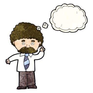 Düşünce baloncuklu çizgi film öğretmeni