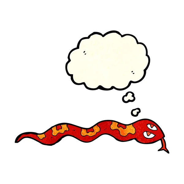Karikatur zischende Schlange mit Gedankenblase — Stockvektor