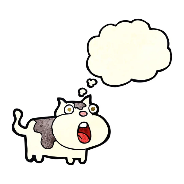 Dibujos animados sorprendido gato con pensamiento burbuja — Vector de stock
