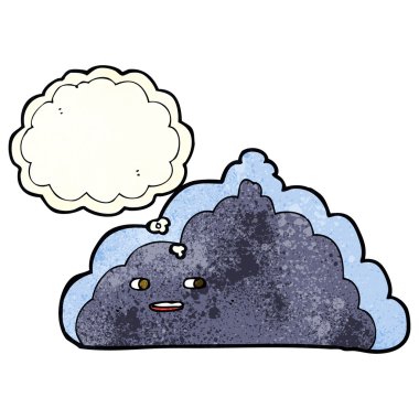 Düşünce baloncuklu çizgi film bulutu