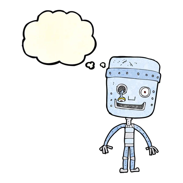 Śmieszne robot kreskówka z bańki myślowej — Wektor stockowy