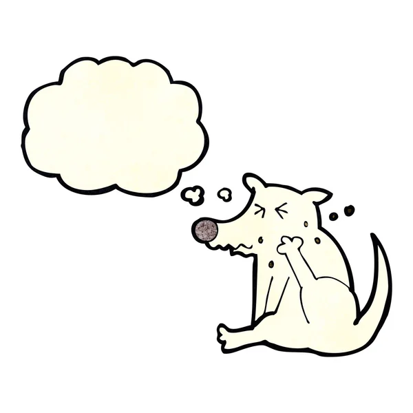 Kreskówki pies drapanie z bańki myślowej — Wektor stockowy