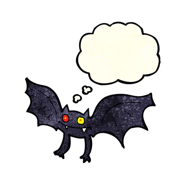 Cartoon vampire bat with thought bubble — Stock Vector