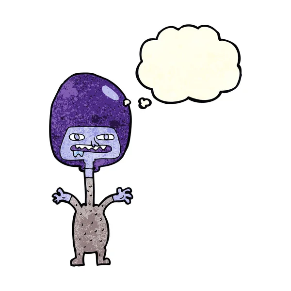 Espacio de dibujos animados alienígena con burbuja de pensamiento — Archivo Imágenes Vectoriales