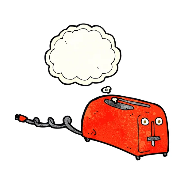 Düşünce baloncuklu çizgi film tost makinesi — Stok Vektör