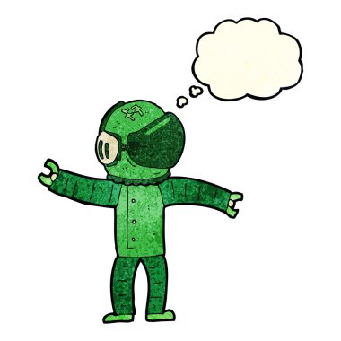 Düşünce balonu olan bir astronot.