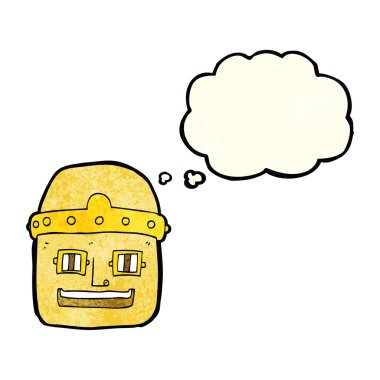 Düşünce baloncuklu robot kafası