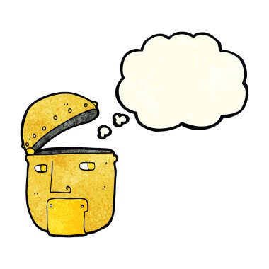 Düşünce baloncuklu robot kafası