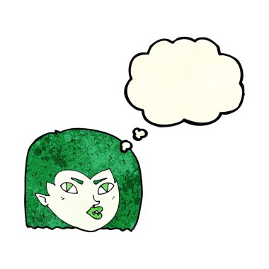 çizgi film vampir yüz düşünce balonu ile