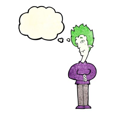 Düşünce baloncuklu çizgi film vampiri