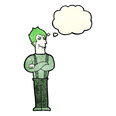 Düşünce baloncuklu çizgi film vampiri