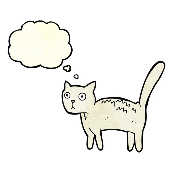 Kreskówki przestraszony kot z bańki myślowej — Wektor stockowy