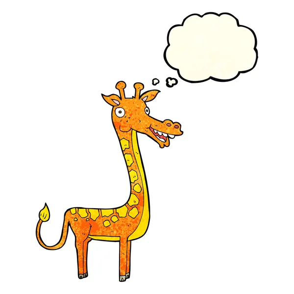 Cartoon-Giraffe mit Gedankenblase — Stockvektor