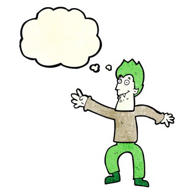 Düşünce baloncuklu çizgi film vampiri