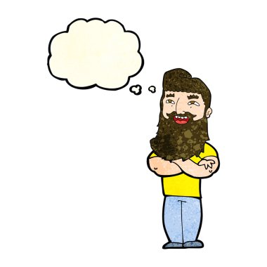 çizgi film gururlu adam düşünce baloncuğu ile