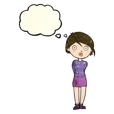 Çizgi film, düşünce balonlu kızı şaşırttı.