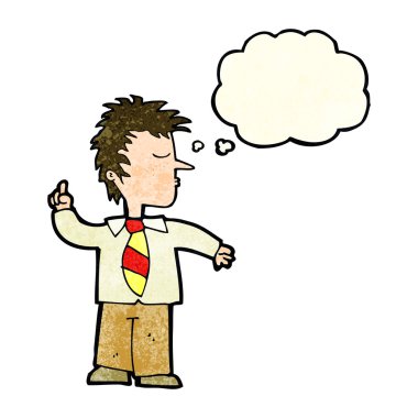 Çizgi film adamı düşünce baloncuğuyla ne demek istediğini anlatıyor.