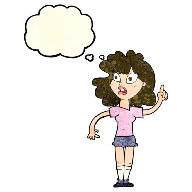 çizgi film kadın yapma noktası düşünce balonu ile