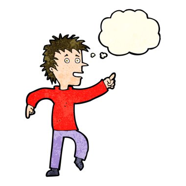 çizgi film mutlu adam düşünce baloncuğu ile işaret