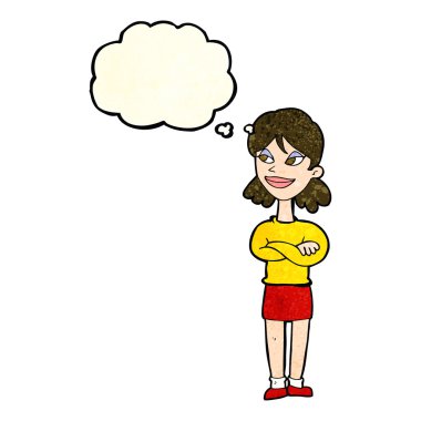 çizgi film kendini beğenmiş kadın düşünce balonu ile