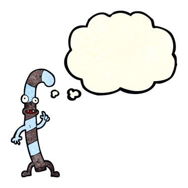 Düşünce baloncuklu Noel şekerleri dans eden çizgi film