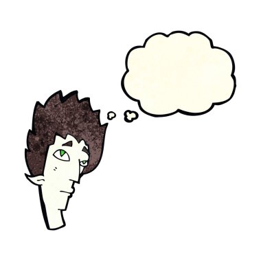 Düşünce baloncuklu vampir kafası.