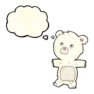 Düşünce baloncuklu şirin kutup ayısı çizgi filmi