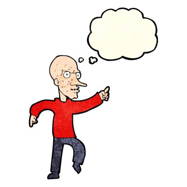 çizgi film düşünce balonu ile kızgın ihtiyar