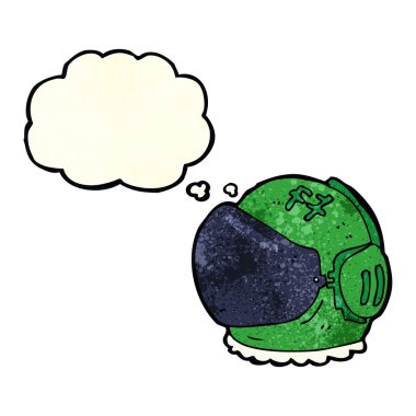 Düşünce baloncuklu astronot miğferi