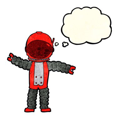 Düşünce balonu olan bir astronot.