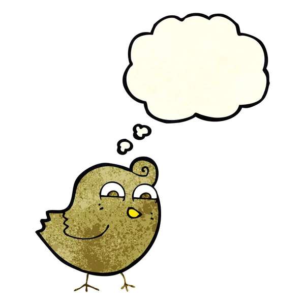 Мультяшная смешная птица с мыльным пузырем — стоковый вектор