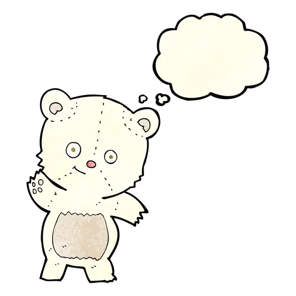 Cute niedźwiedź polarny kreskówka z bańki myślowej — Wektor stockowy