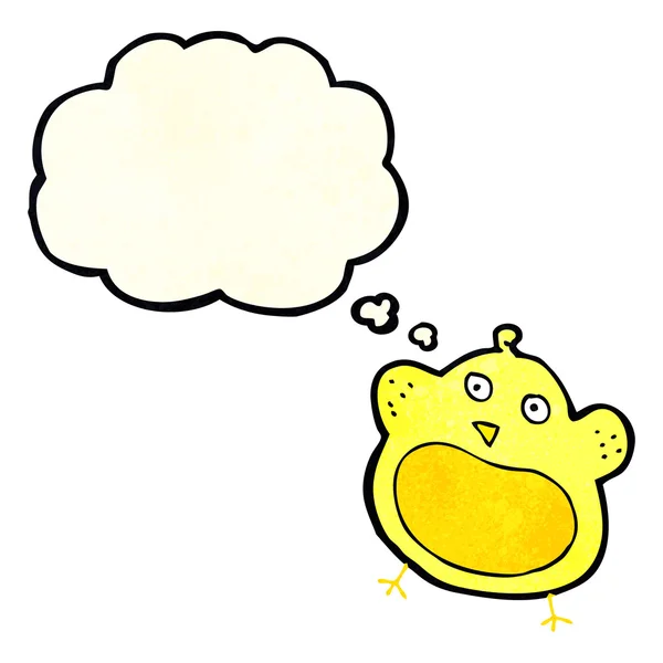 Cartoon fat bird with thought bubble — Stock Vector