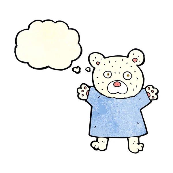 卡通片可爱北极熊与思想泡沫 — 图库矢量图片