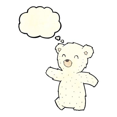 Kutup ayısı düşünce balonu ile karikatür