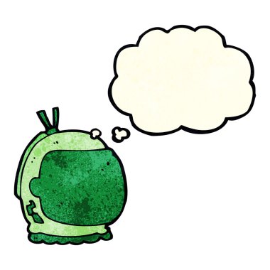 Düşünce baloncuklu astronot miğferi