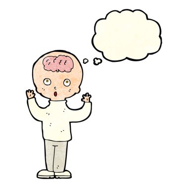 Düşünce baloncuğu olan çizgi film dehası