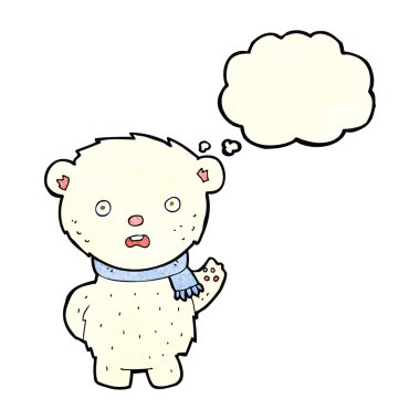 çizgi film kutup ayısı düşünce balonu ile şal