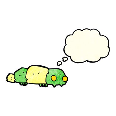 Düşünce baloncuklu çizgi film böceği