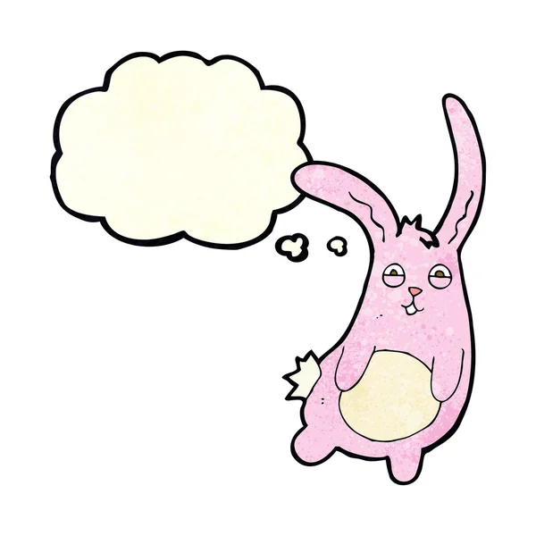 Divertente coniglio cartone animato con bolla di pensiero — Vettoriale Stock