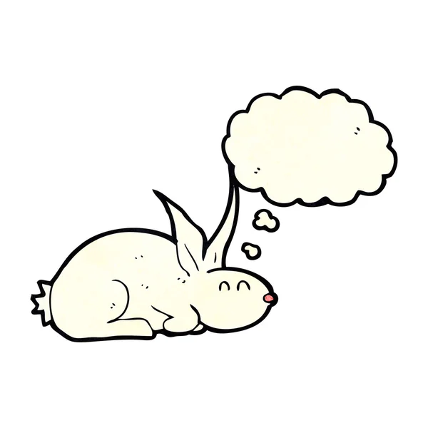Tegneserie kanin med tanke boble – Stock-vektor